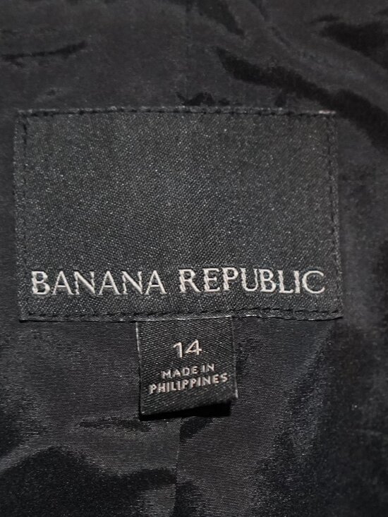 White & Black Textured Pattern Banana Republic Blazer Jacket - Sz 14 - Picture 2 of 8